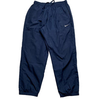 Nike Swoosh Navy and White Shell Trackpant Baggy Bottoms (XL)