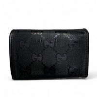 Gucci Black GG Supreme Monogram Leather Small Keyholder Case Wallet