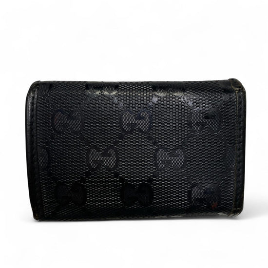 Gucci Black GG Supreme Monogram Leather Small Keyholder Case Wallet