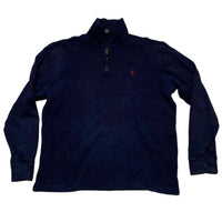 Polo Ralph Lauren Navy and Red Pony Quarter Zip Jumper (M)