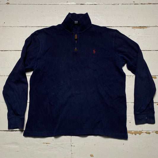 Polo Ralph Lauren Navy and Red Pony Quarter Zip Jumper