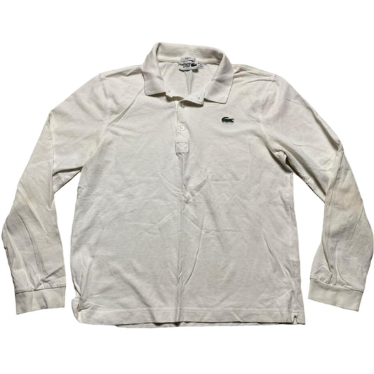 Lacoste Long Sleeve White Polo Shirt (M)