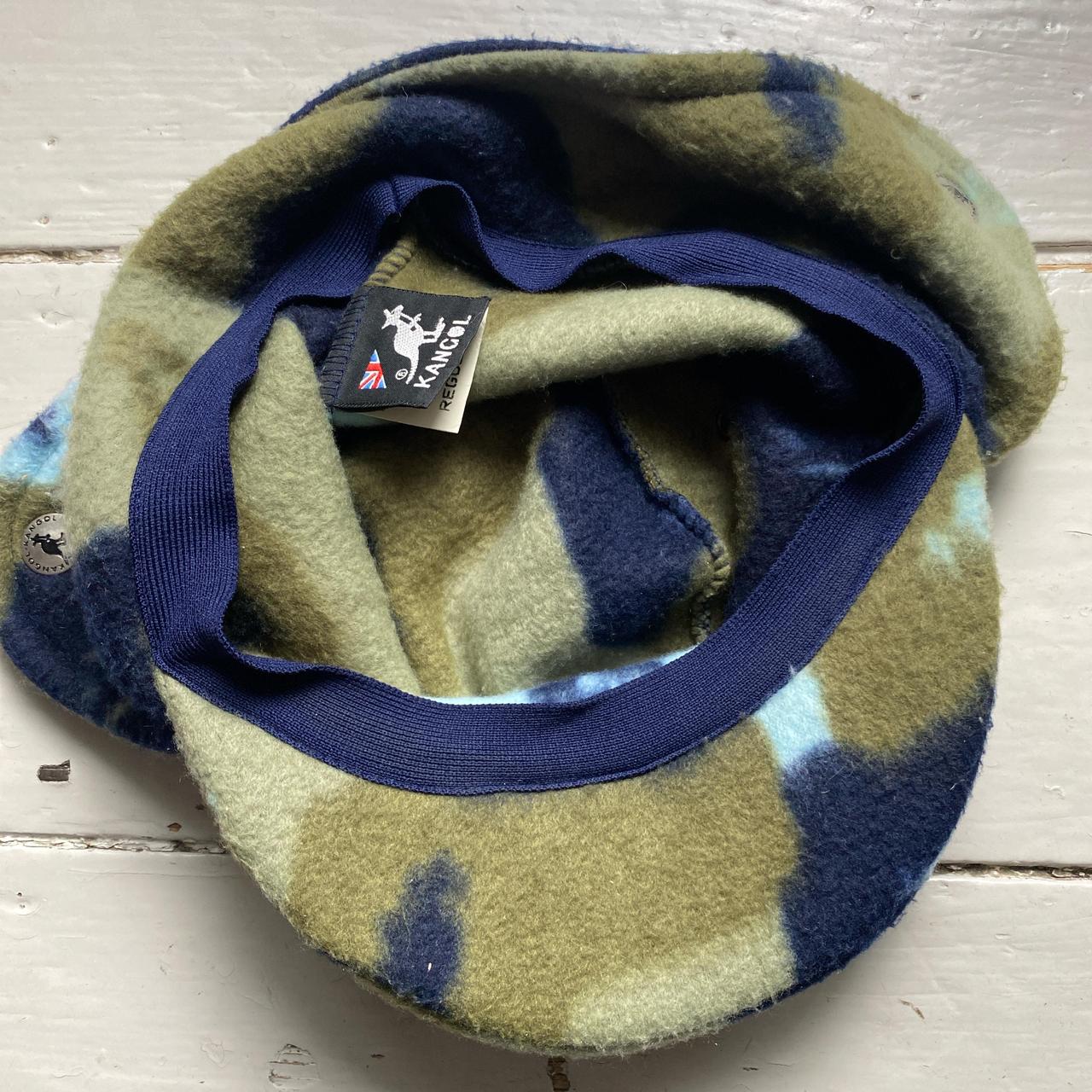 Kangol Dog Ear Fleece Hat Camouflage Green and Blue