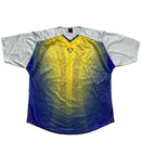 Nike Football Vintage y2k Jersey White Blue Yellow Ombre Blend (L)