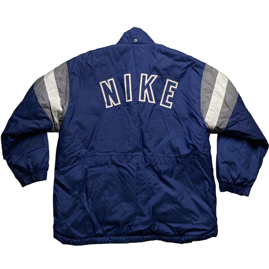 Nike Vintage 90’s Navy Grey and White Padded Jacket (L)