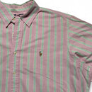 Polo Ralph Lauren Pink Green and White Pin Stripe Long Sleeve Shirt