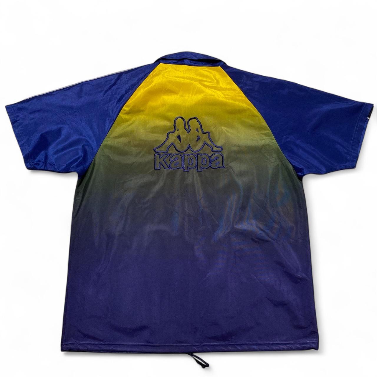 Kappa Ombre Vintage y2k 90’s Yellow Black and Blue Zip Up Polo Jersey (L)