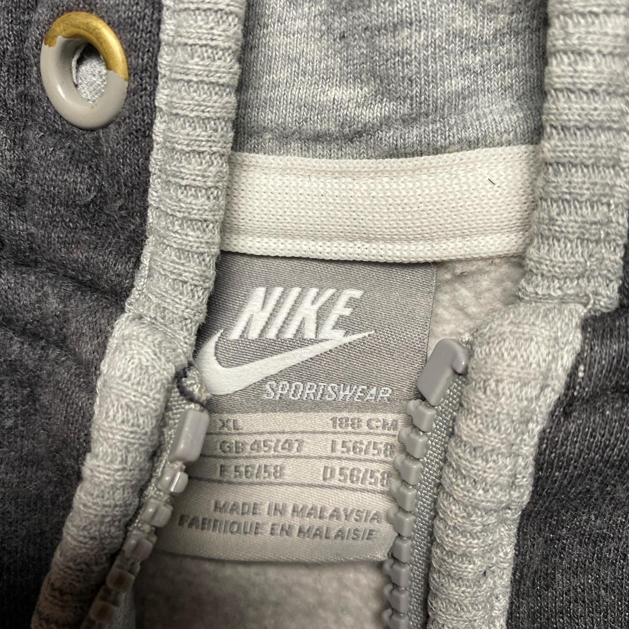 Nike Vintage Grey Two Tone Stripe Hoodie Purple Swoosh (XL)