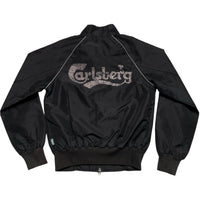 Carlsberg Black Diamante Rhinestone Bomber Womens Jacket (S)