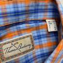 Thomas Burberry Vintage Plaid Blue and Orange Shirt (L)