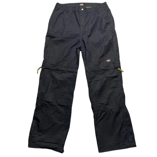 Dickies Black Cargo Windproof Shell Trackpant Baggy Bottoms and Shorts 2 in 1 (W 34)