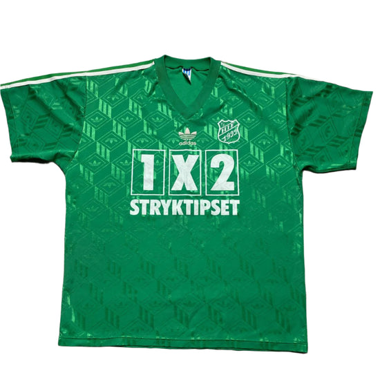 Adidas Sweden Hooks Idrottsforening 80’s Green and White Football Jersey (XL)