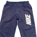 Nike Club Navy and White Spellout Joggers (L)