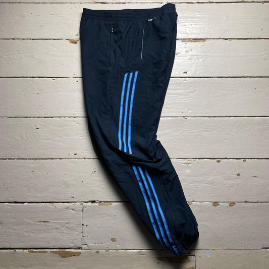 Adidas Baggy Navy and Blue Trackpant Shell Bottoms