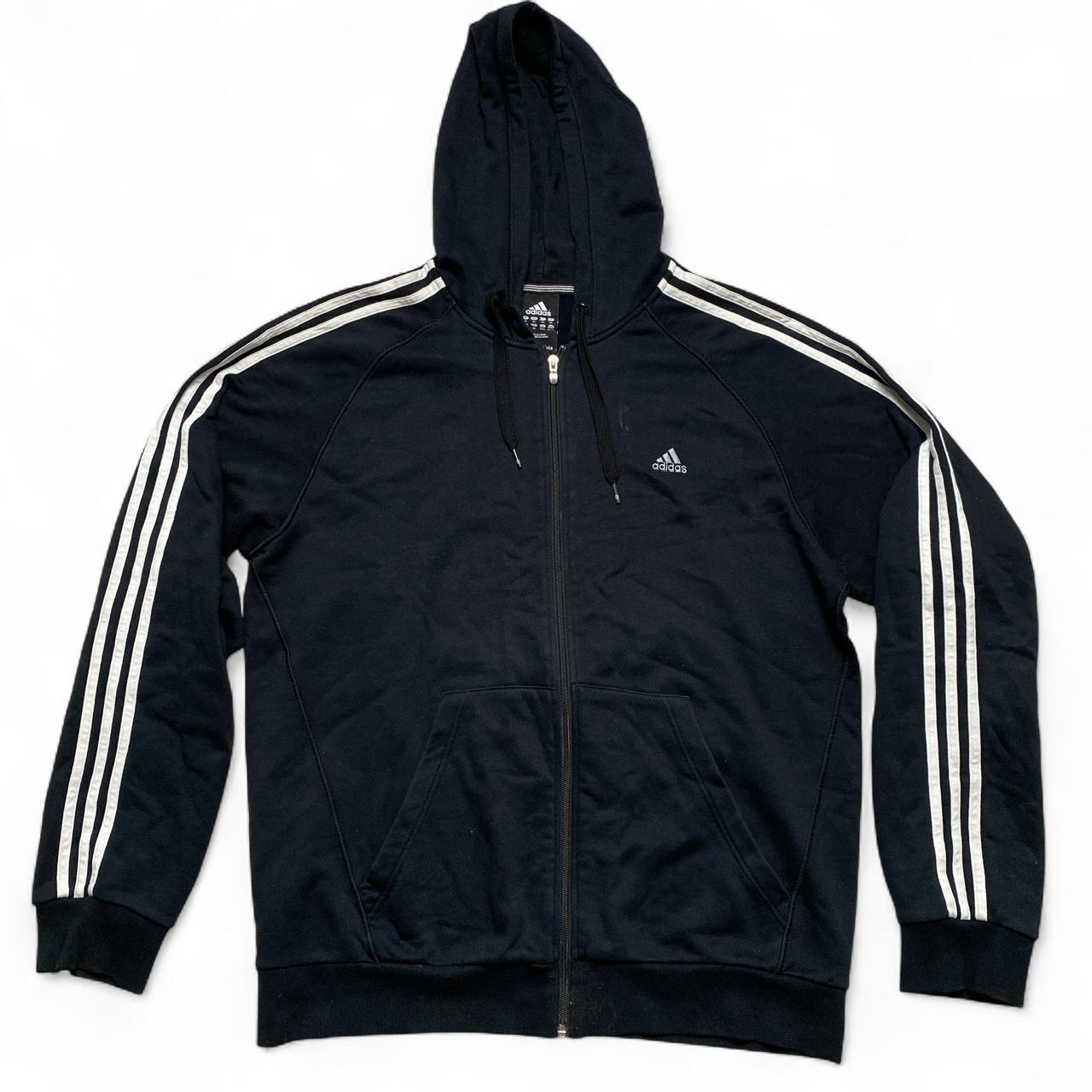 Adidas Performance Essentials Black and White Hoodie (XL)