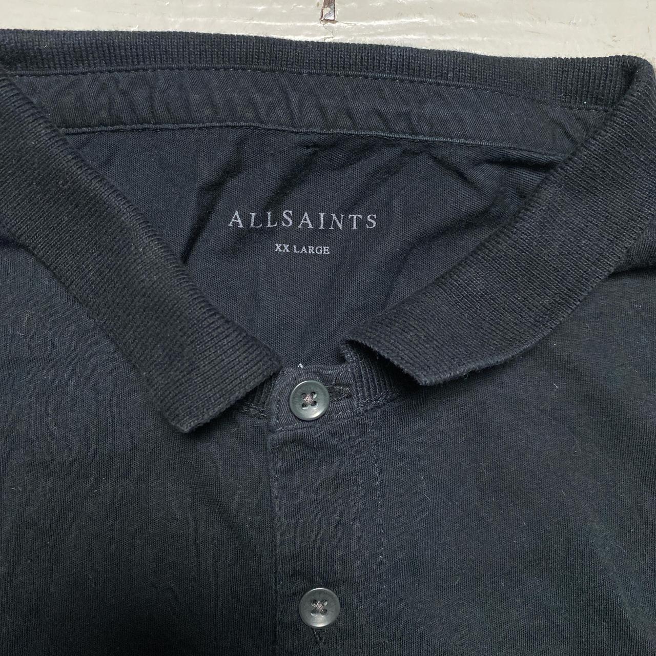 All Saints Black and Grey Polo Shirt