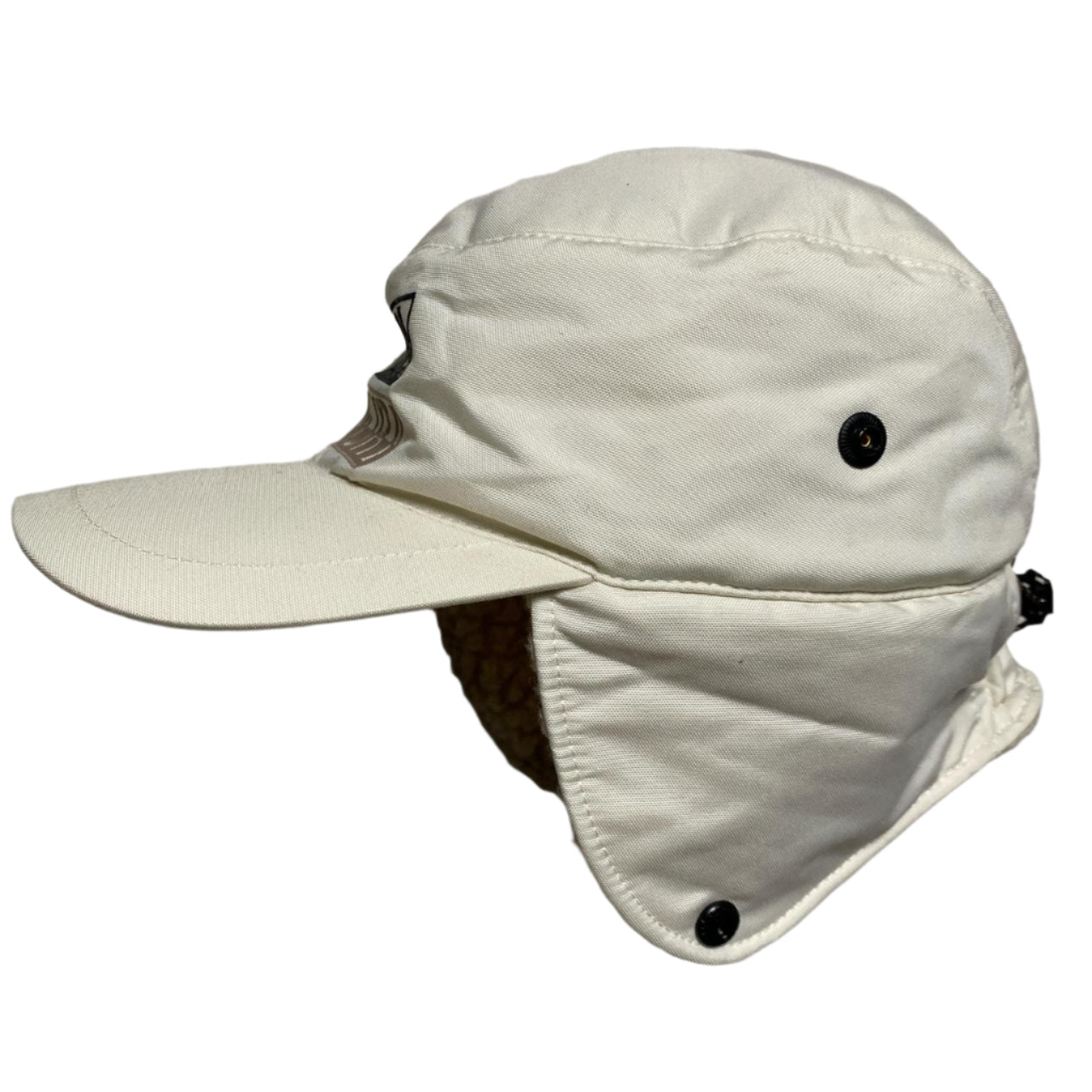 Napapirji Cream White Ear Flap Dog Ear Sherpa Cap