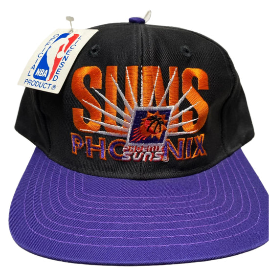 1988 Phoenix Suns NBA Vintage Green Brim Snapback Hat Black and Purple