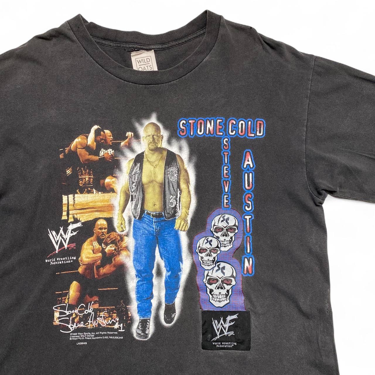 Stone Cold Steve Austin 90’s Single Stitch WWF Wrestling T Shirt Black (L)