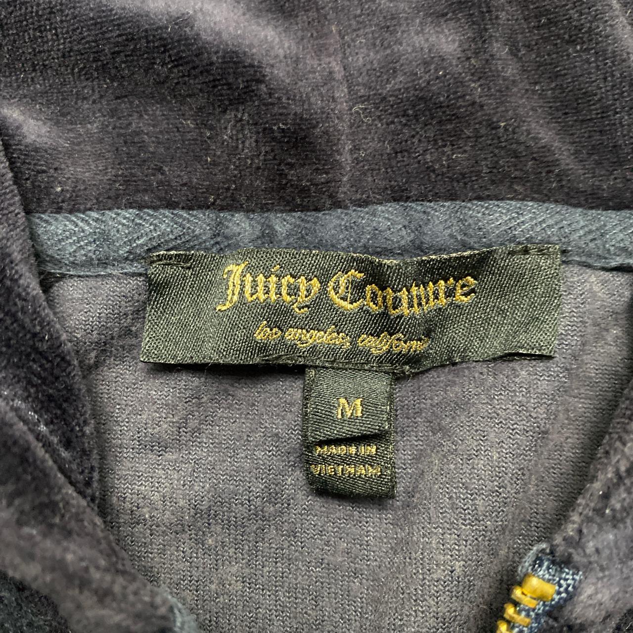 Juicy Couture Womens Velour Navy Jewel Zip Hoodie