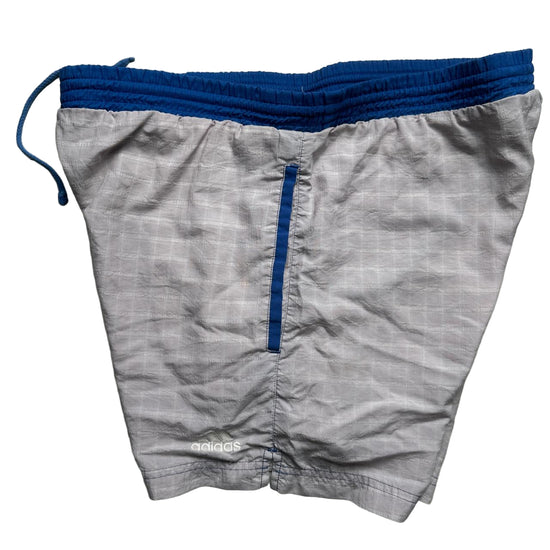 Adidas Vintage Grey and Blue Shorts (S)