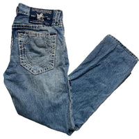 True Religion Geno Super T Light Blue White Stitch Stonewash Jeans (34W)