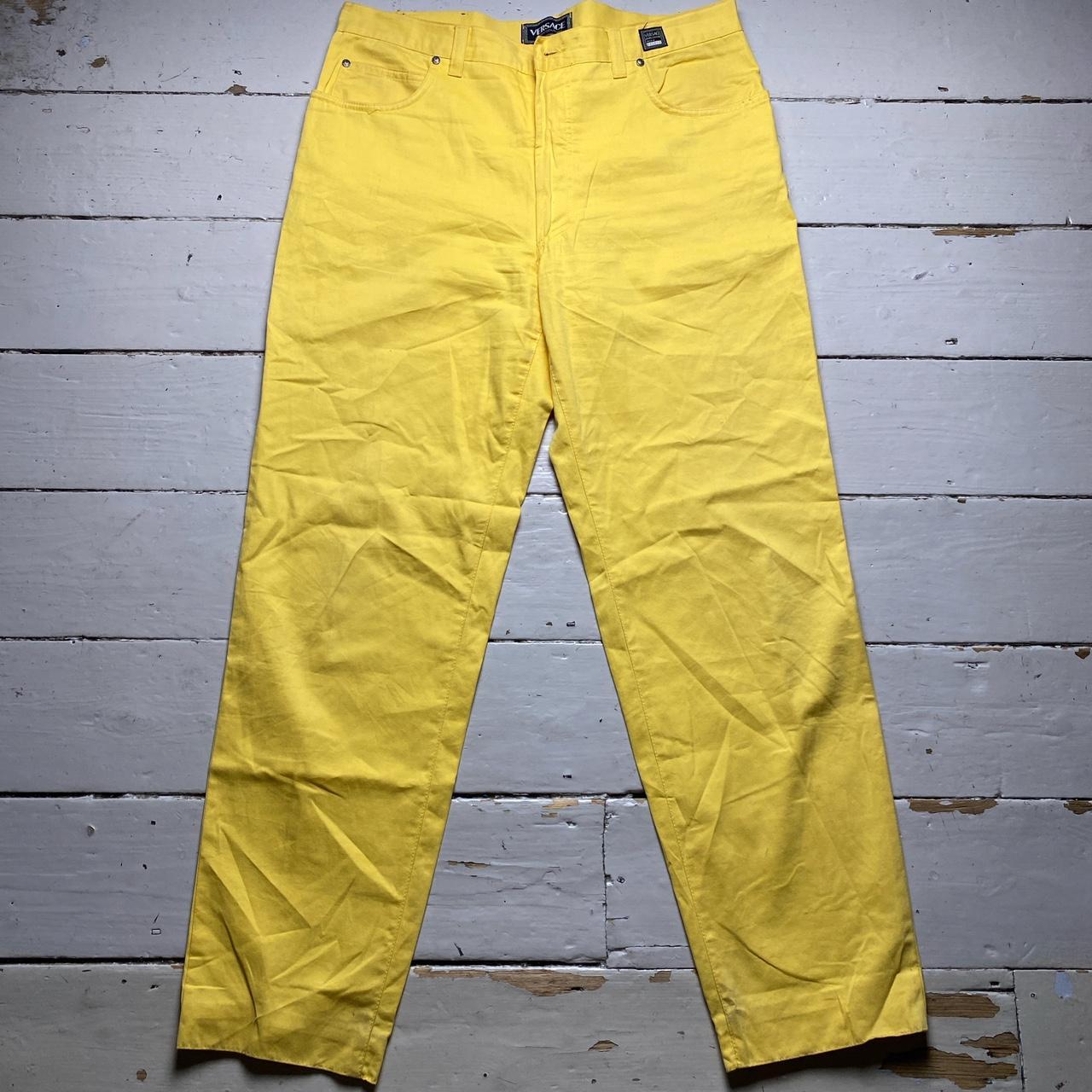 Versace Jeans Couture Yellow Vintage Baggy Jeans Trousers