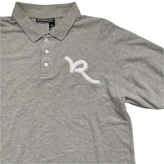 Rocawear Grey and White Polo Shirt (2XL)