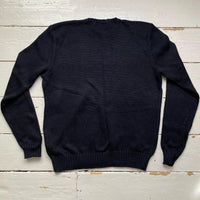 Polo Ralph Lauren Black and Red Knit Jumper (M)