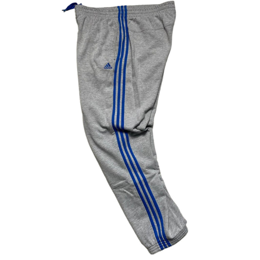 Adidas Grey and Blue Performance Essentials Baggy Joggers (S)