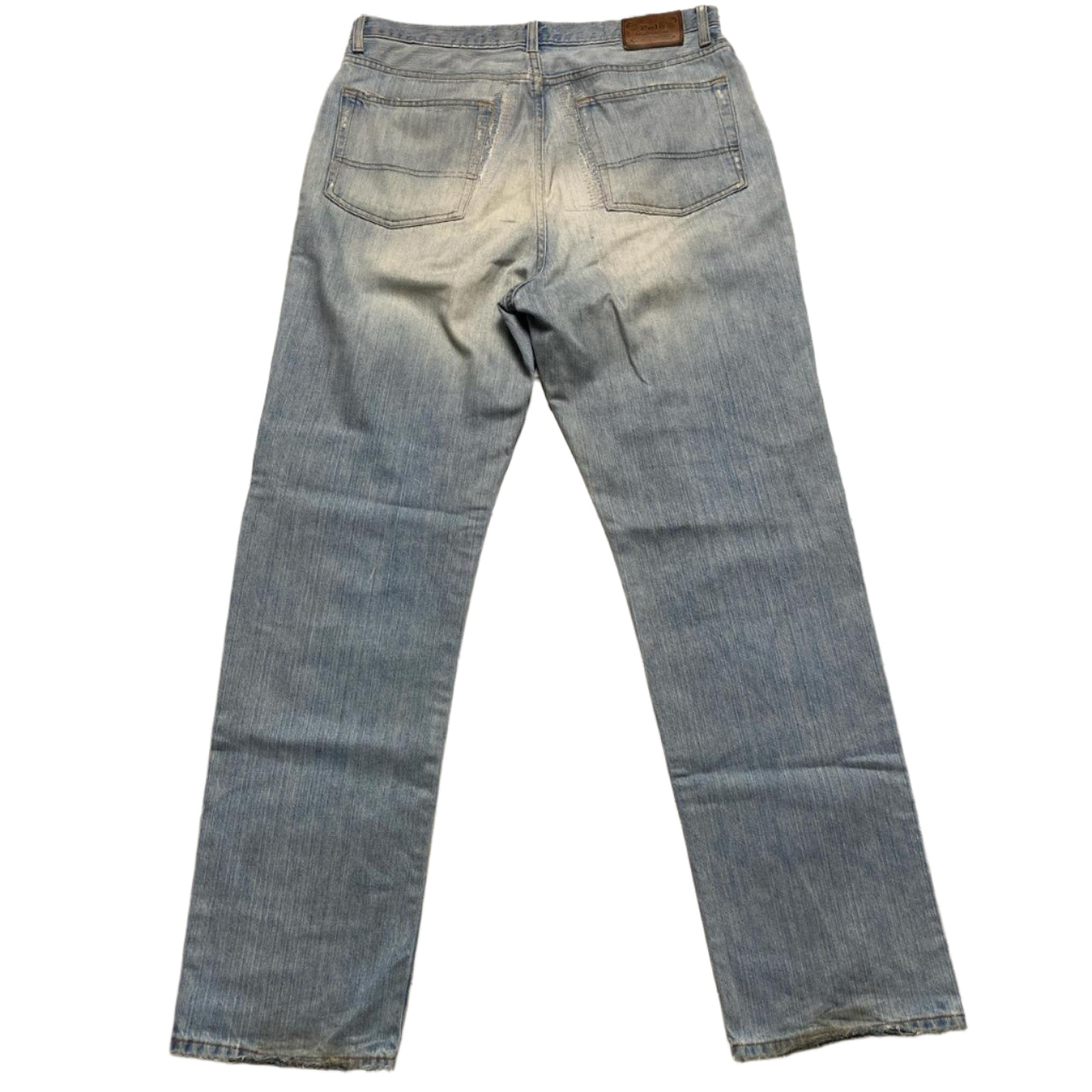 Polo Ralph Lauren Light Blue Stonewash Knee Distress Jeans (35W)