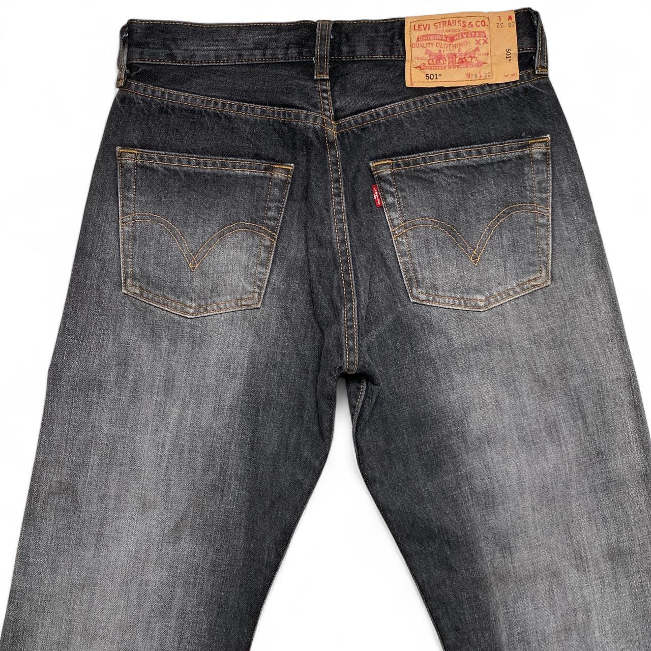 Levis 501 Grey Stonewash Distressed Jeans (28W)