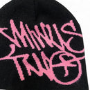 Minus Two Black and Pink Beanie Hat