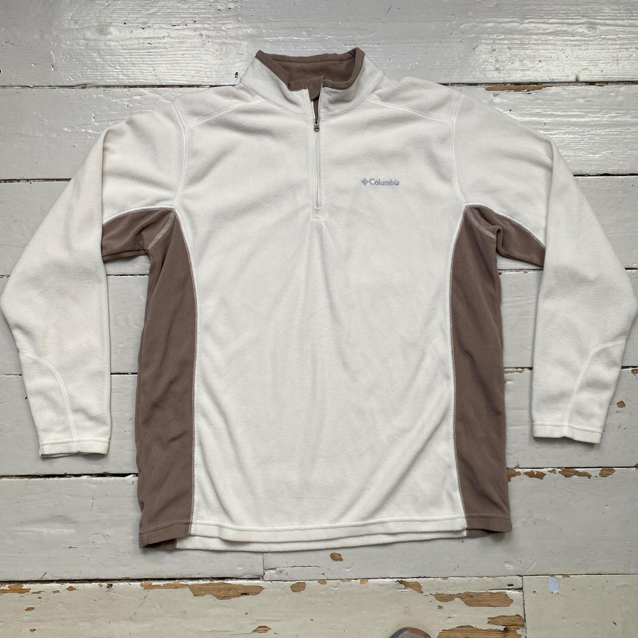 Columbia Thermal Cream White and Brown Quarter Zip Jumper