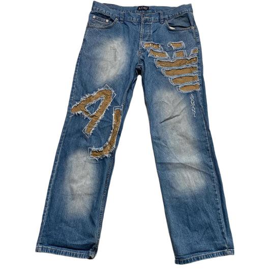 Armani Jeans Vintage AJ Big Logo Stonewashed Jeans (34W)