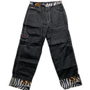 Raw Blue Full Denim Giraffe and Zebra Wildlife Jeans Set (L)