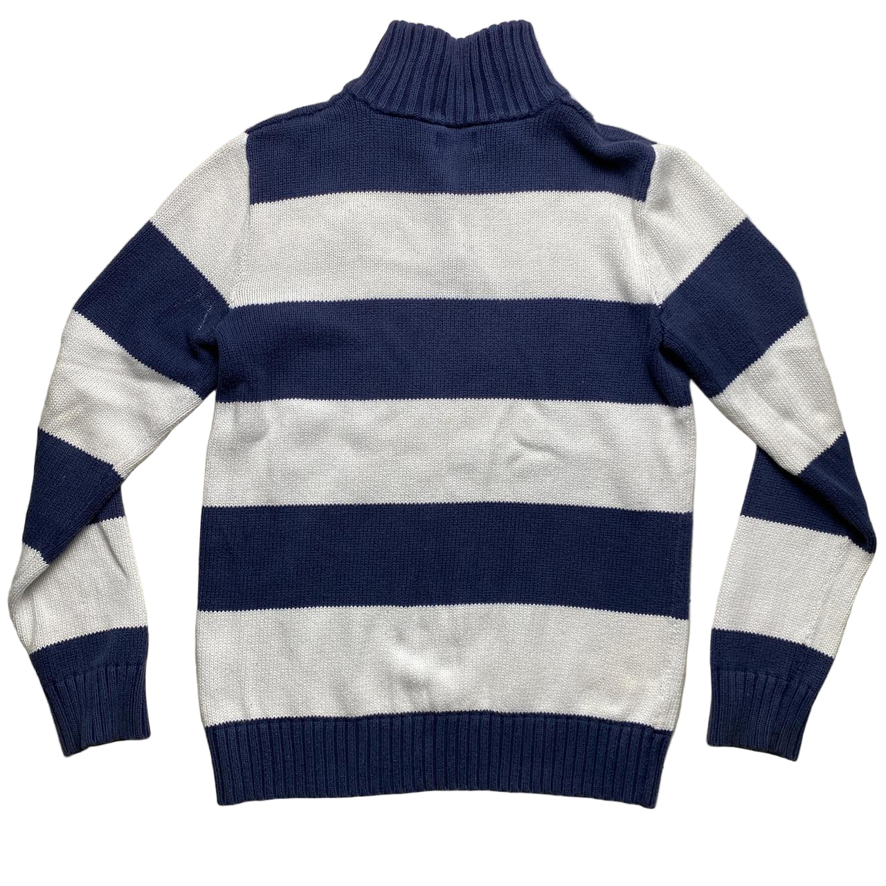 Polo Ralph Lauren Navy and White Stripe Quarter Zip Jumper (S)