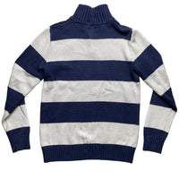 Polo Ralph Lauren Navy and White Stripe Quarter Zip Jumper (S)