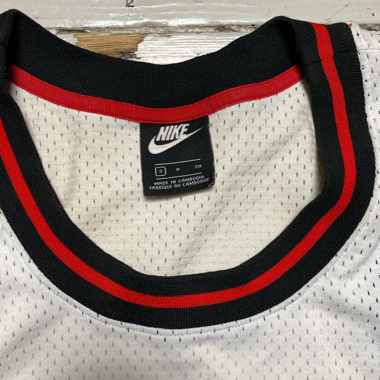 Nike White Red and Black Big Swoosh Basketball Vest