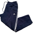 Adidas Navy and White Stripe Shell Baggy Trackpant Bottoms (36W)