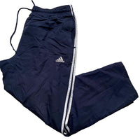 Adidas Navy and White Stripe Shell Baggy Trackpant Bottoms (36W)
