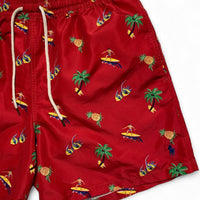 Polo Ralph Lauren Red Pineapple Fish Surfer Swim Short Trunks (XL)
