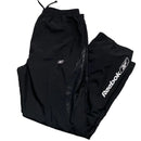 Reebok Black and White Shell Trackpant Baggy Nylon Bottoms (M)