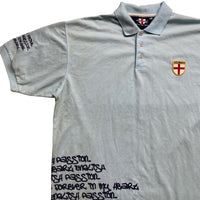 England Football Vintage Graffiti Light Blue Polo Shirt (2XL)