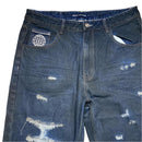 Minus Two Baggy Distressed Navy Jeans (36W)