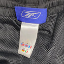 Reebok Black and White Shell Trackpant Baggy Nylon Bottoms (M)
