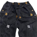 Yardsale Skateboards Black White and Gold Middle Fingers Denim Joggers (M)