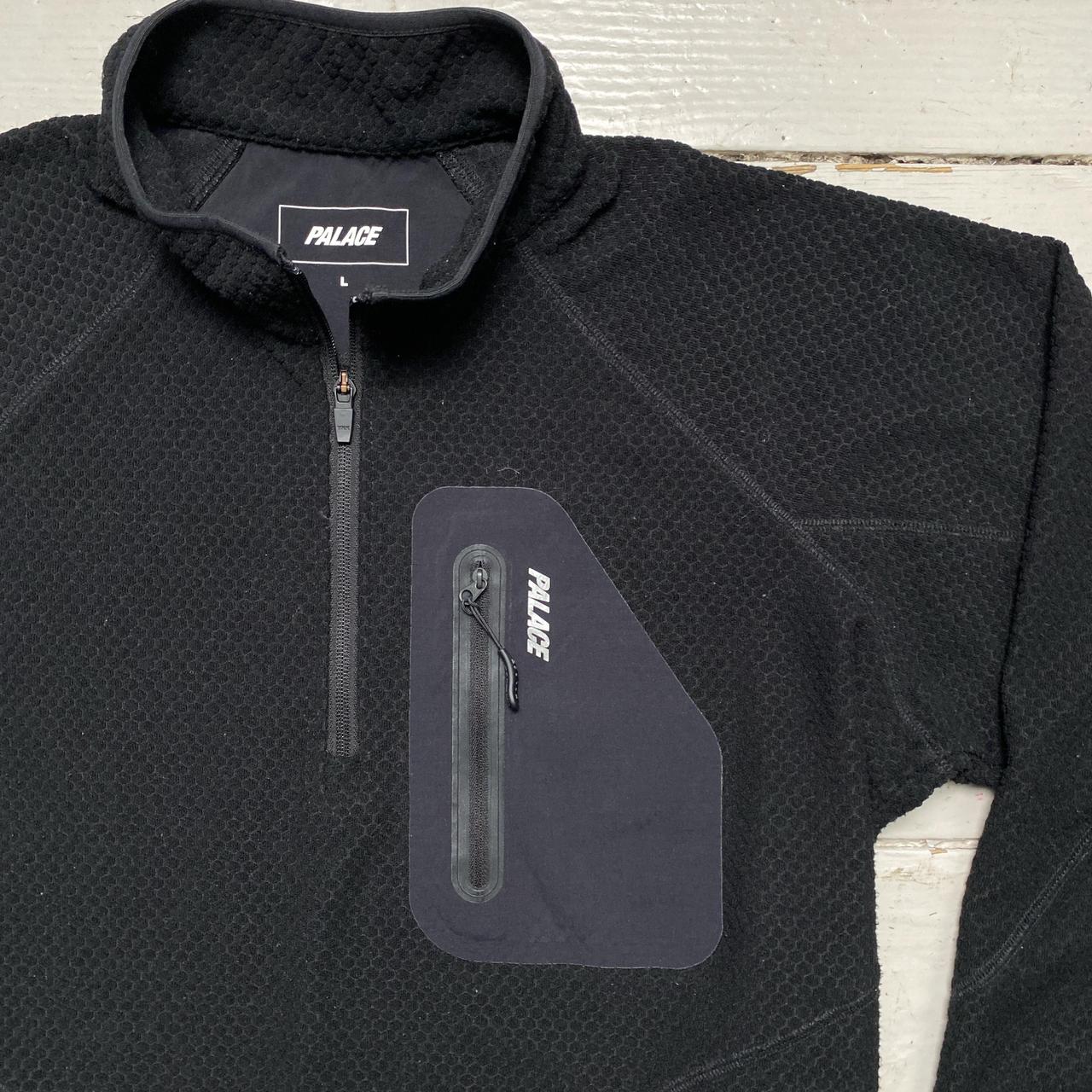 Palace Run It Black and White Thermal Quarter Zip Jumper (L)
