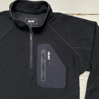 Palace Run It Black and White Thermal Quarter Zip Jumper (L)