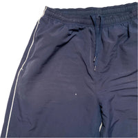 Reebok Navy and White Baggy Shell Trackpant Shorts (M)